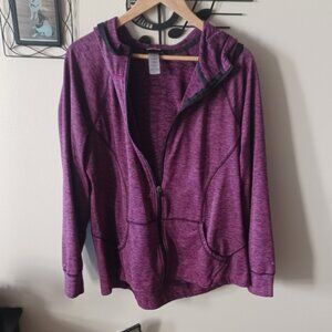 Champion Duo Dry Magenta Zip Up Stretch Hoodie w/thumb & Pockets Holes XL